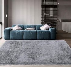Modern Grey Shaggy Bedroom Mat